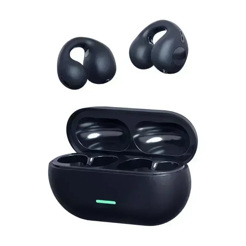Bluetooth Headset 5.3 Wireless Air Conduction Headphones Clip Ear