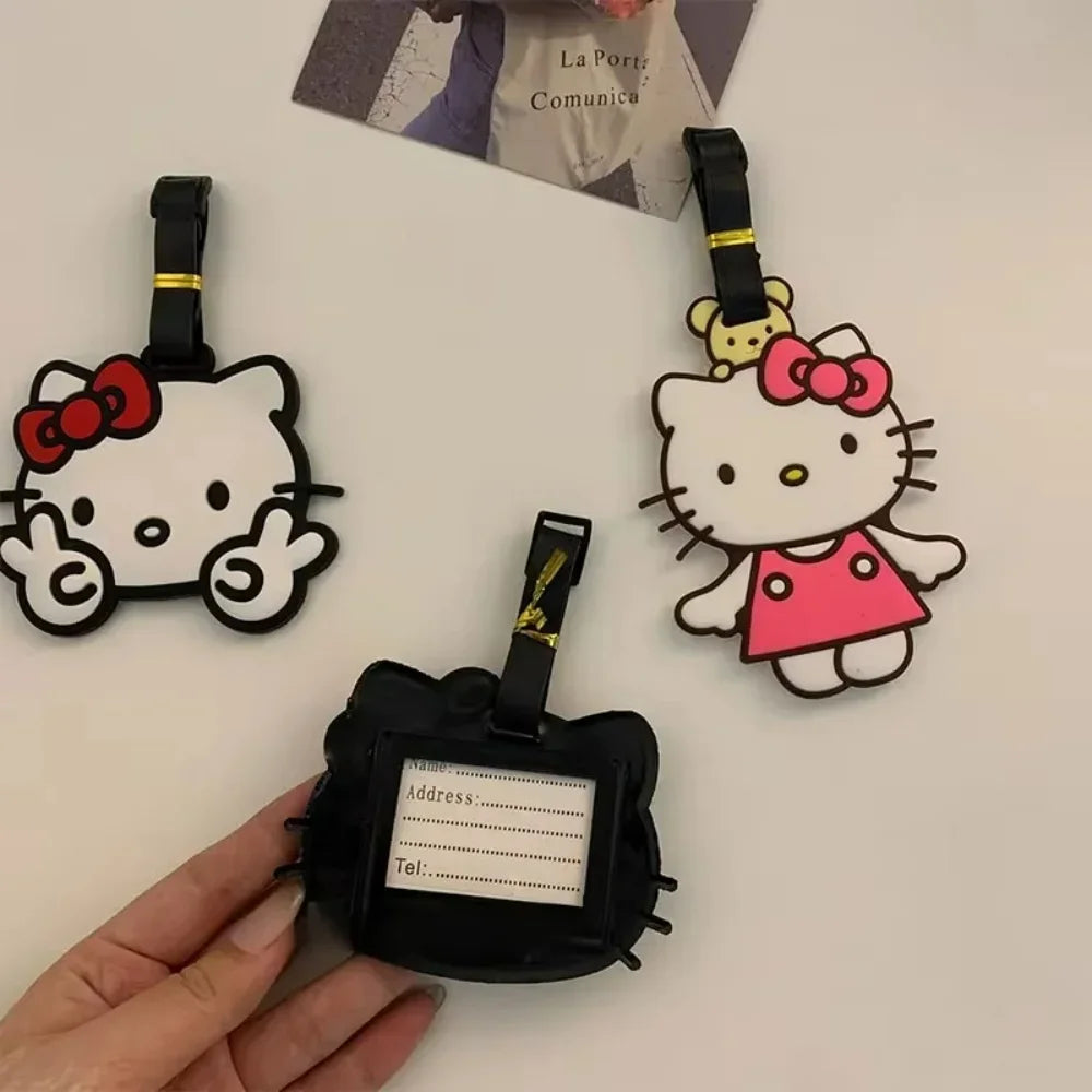 Kawaii Sanrio Luggage Tag Cute Cartoon Silica Suitcase Id Address Holder