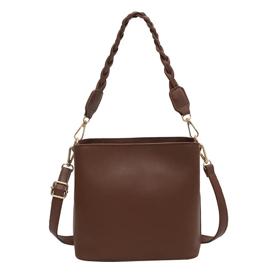Retro Versatile Design Bucket Shape Crossbody Bag