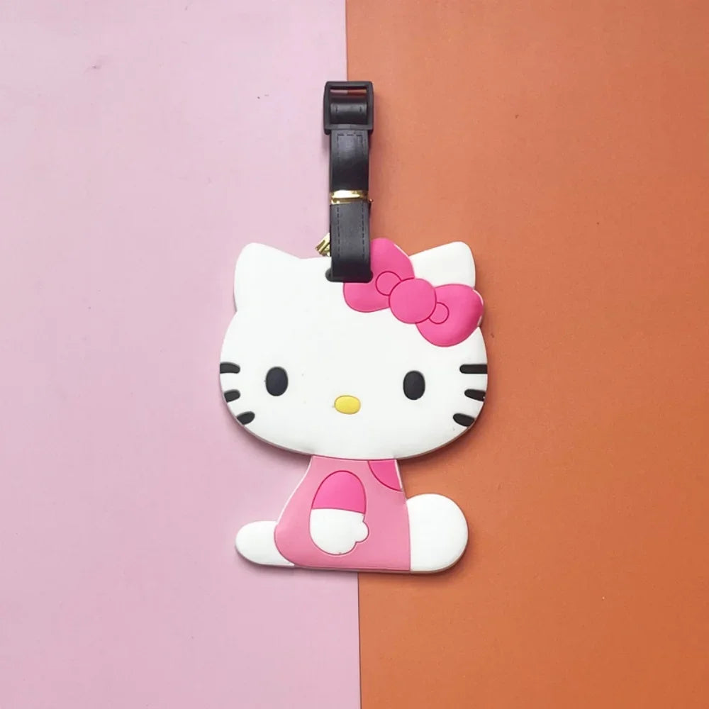 Kawaii Sanrio Luggage Tag Cute Cartoon Silica Suitcase Id Address Holder