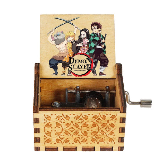 Wooden Music Box Demon Slayer Hand Cranked
