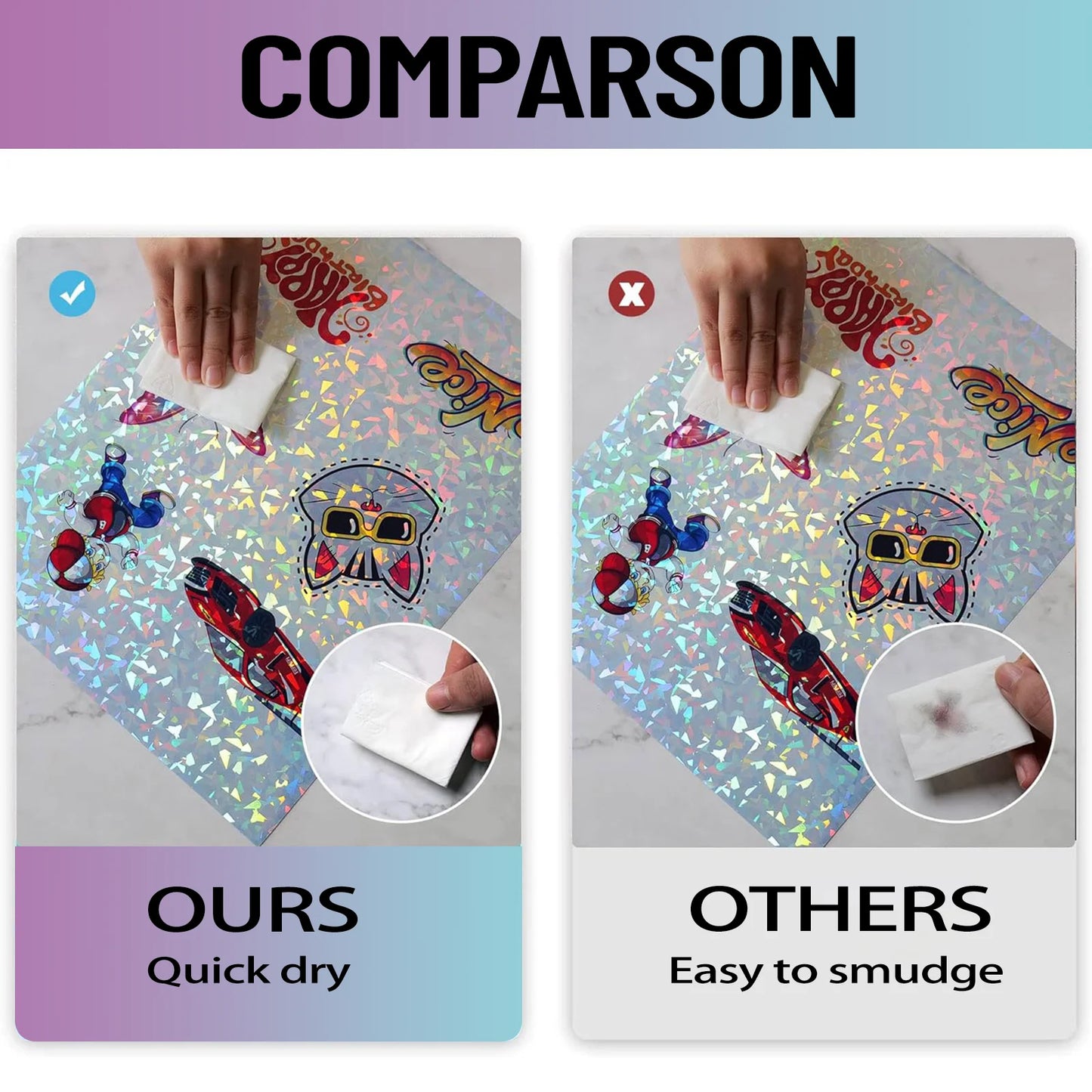 10 Sheets Diamond Printable Vinyl Sticker Paper - A4(8.3×11.7 Inch)