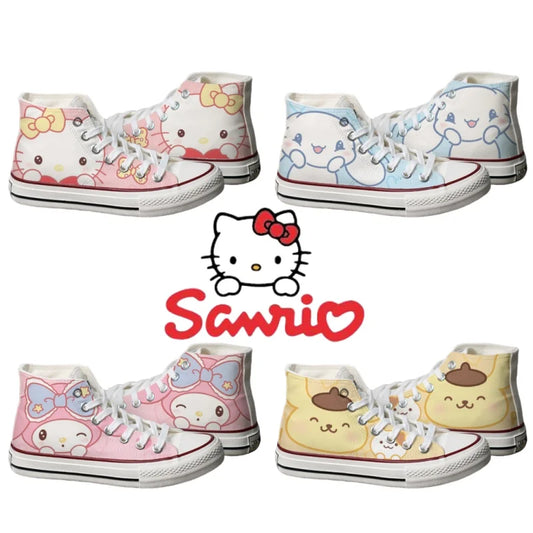 Kawaii Sanrio Canvas Shoes Thin High-Top Sneakers Casual Shoes
