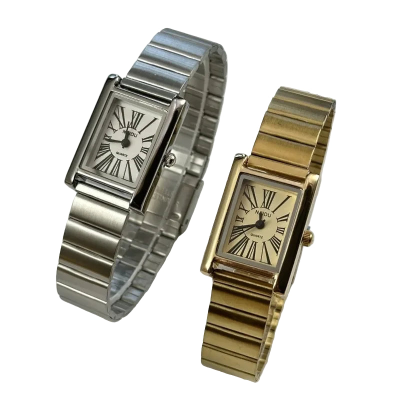 Vintage Small Gold Watch for Women Luxury Rectangular Watch Classic Quartz