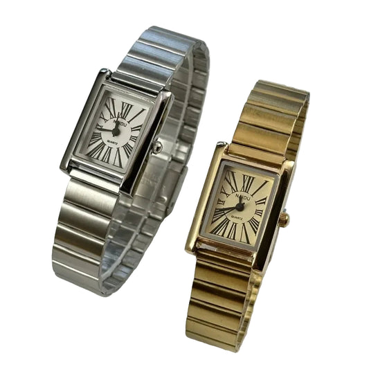 Vintage Small Gold Watch for Women Luxury Rectangular Watch Classic Quartz