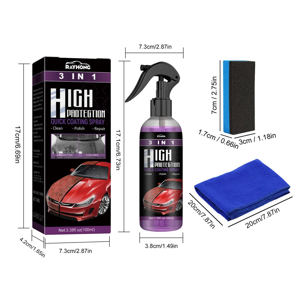 3in1 Quick Coat Polish Sealer Spray Auto Nano Ceramic Coating Agent Car