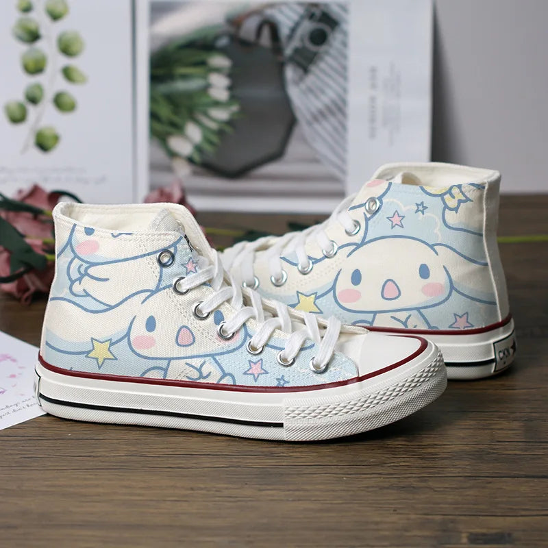 Kawaii Sanrio Canvas Shoes Thin High-Top Sneakers Casual Shoes