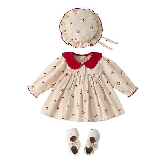 Baby Girls Clothes Full of Cherry with Hat