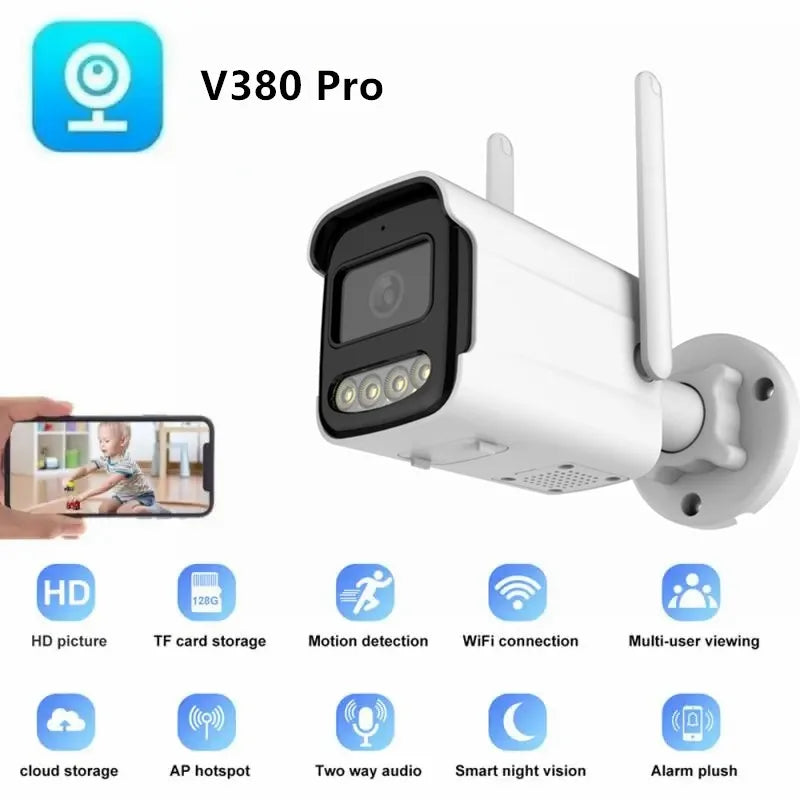 V380 Pro 1080P 4G/Wi-Fi IP Security Camera Outdoor Night Vision Wireless