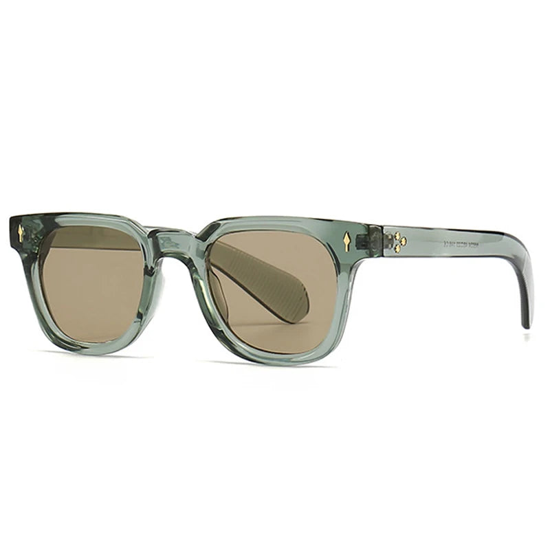 SHAUNA Retro Square Rivets Sunglasses Shades UV400
