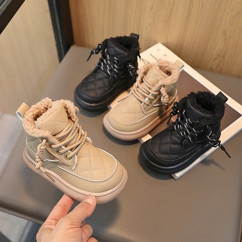 Autumn Winter Kids Boots Warm Plush Boots