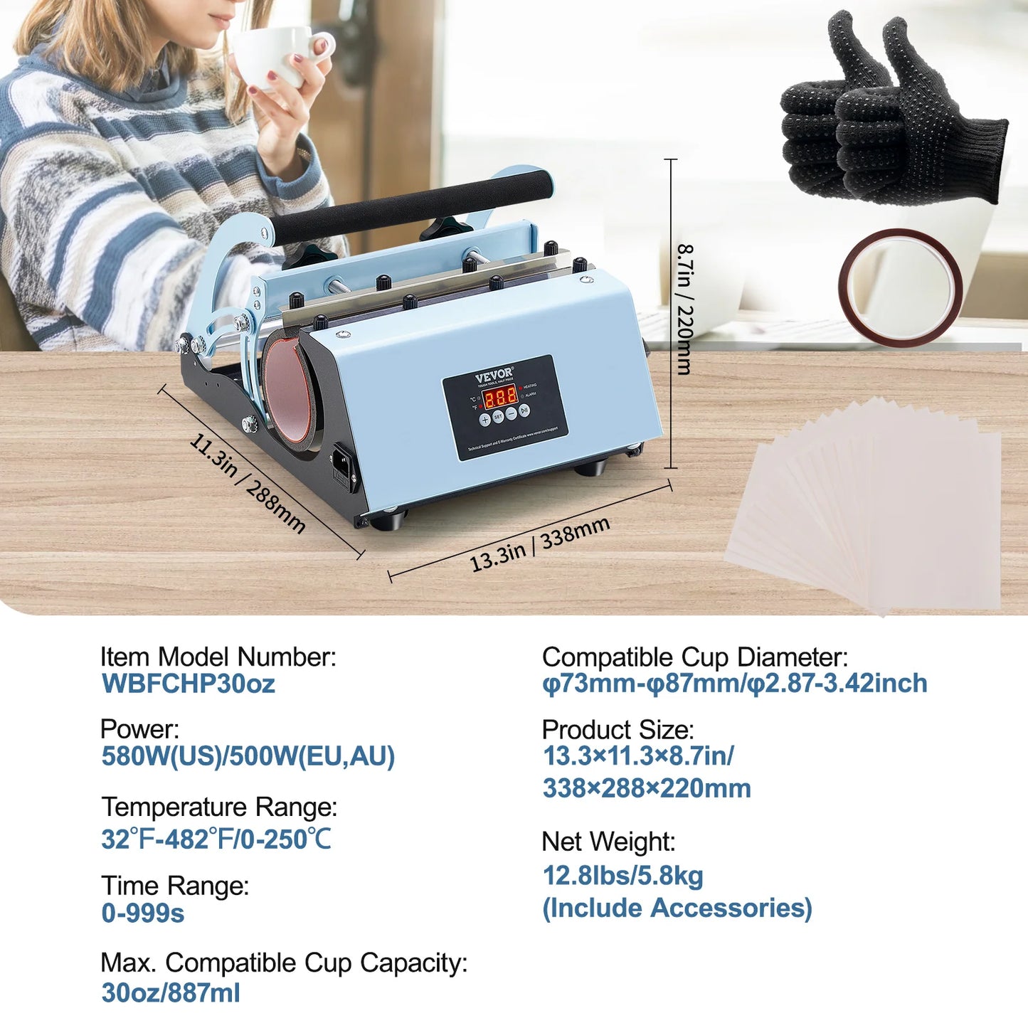 Tumbler Heat Press Machine 2 Station Heaters 11-30oz Mug Press Tumbler Press Sublimation