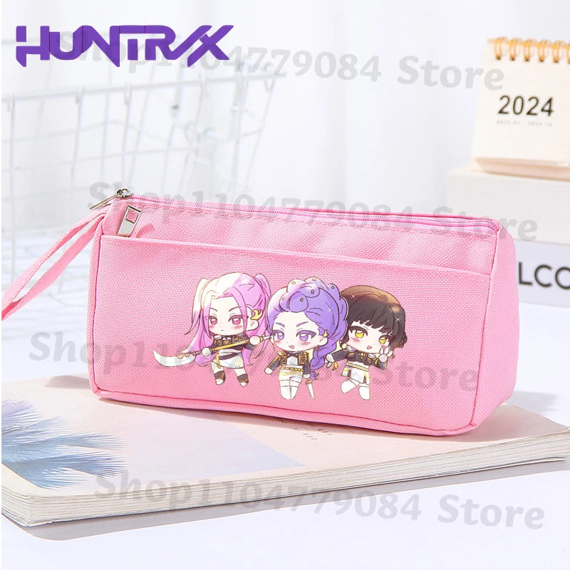 K-pop Demon Hunters Pink Pencil Case for Students