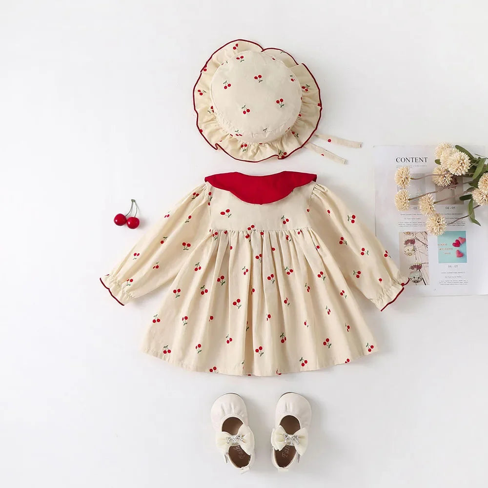 Baby Girls Clothes Full of Cherry with Hat