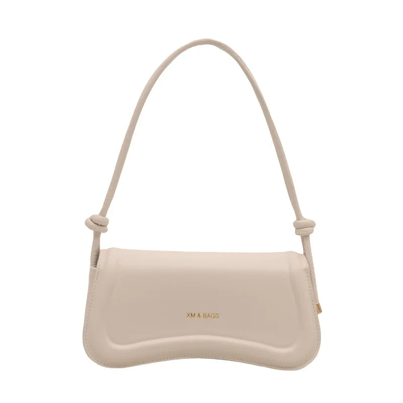 Underarm Bags Solid Color Small Top-handle Bags Purse Female Daily Handbags PU Leather