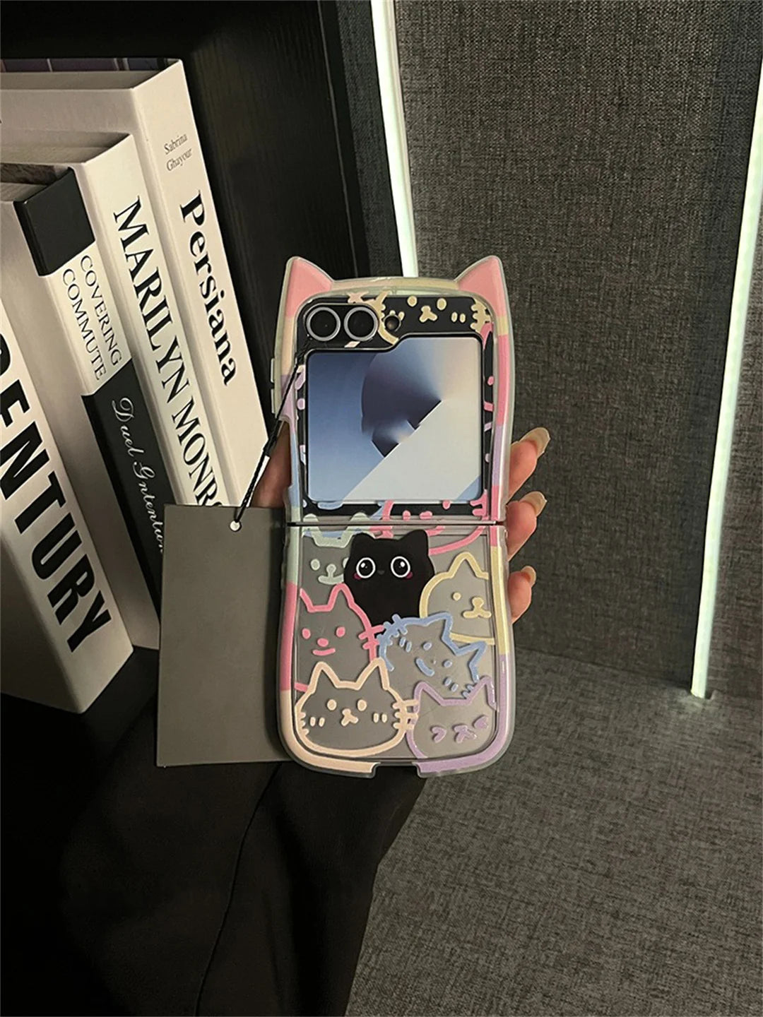 Cute Cat Ear Edge Kitty Case for Samsung Galaxy Z Flip Shockproof Cover