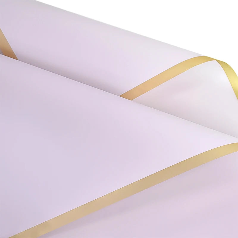 Golden Edge Flower Wrapping Paper Waterproof Bouquet Gift Packaging Decoration Supplies