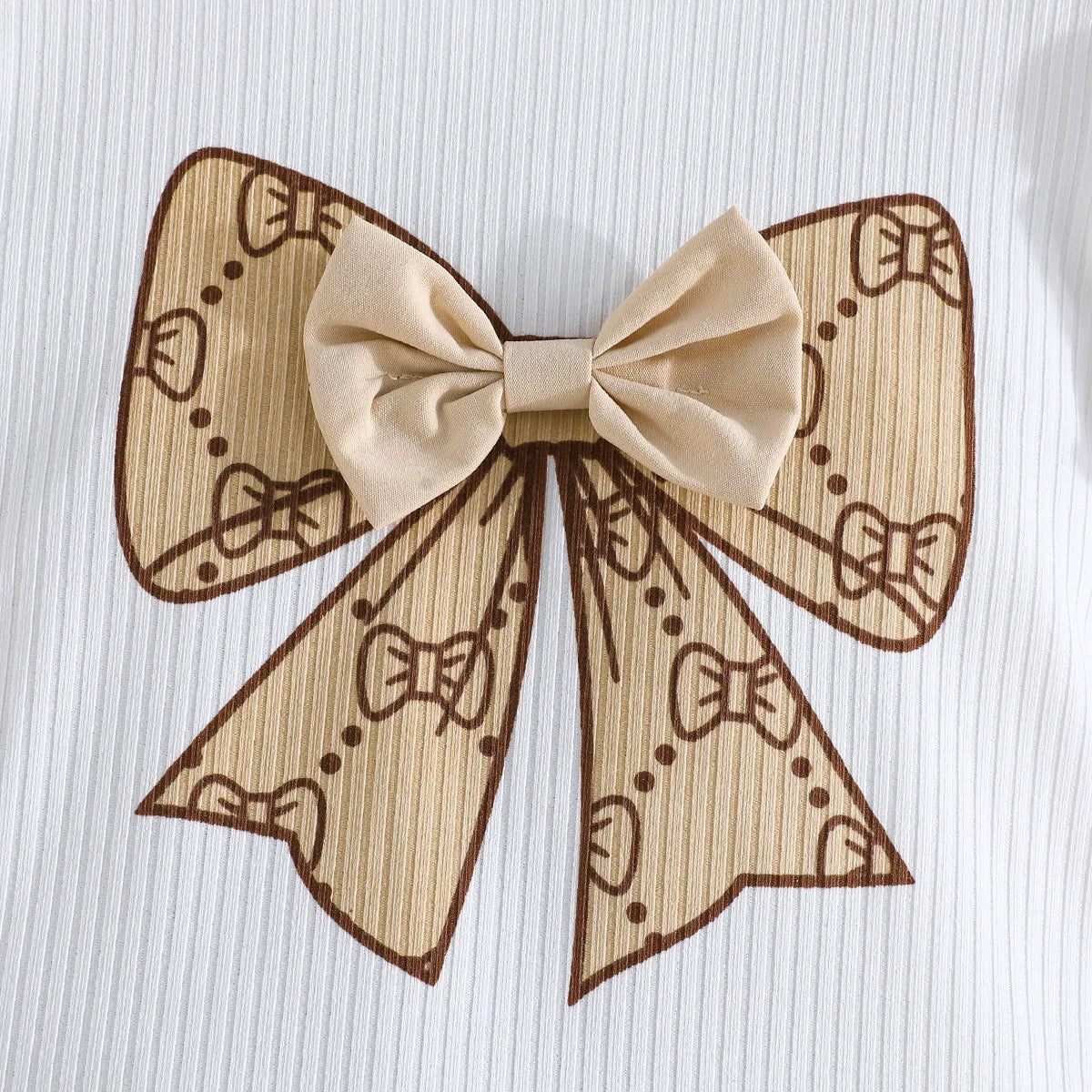 School Outfit Flutter Sleeve Front Bow