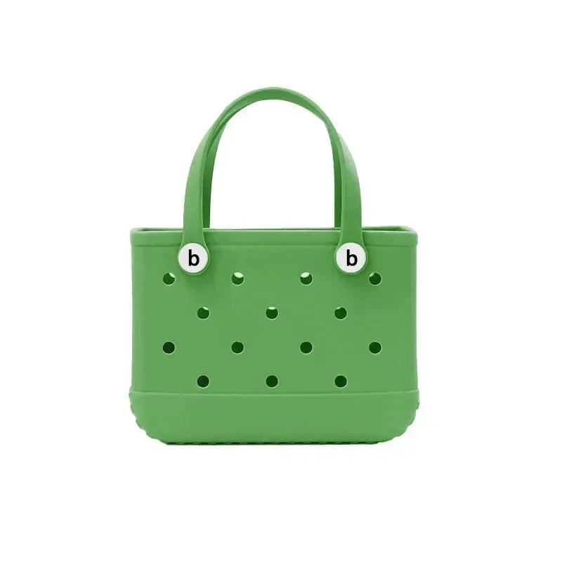 Small Beach Bag Tote Silicone Basket Waterproof Mini Jelly Handbag