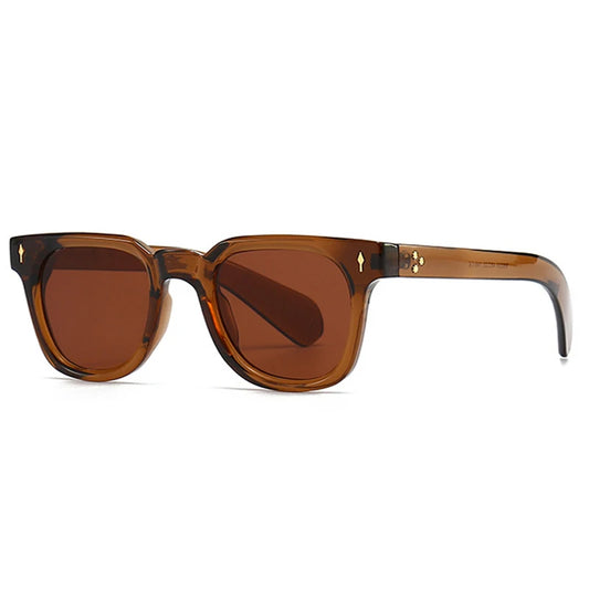 SHAUNA Retro Square Rivets Sunglasses Shades UV400