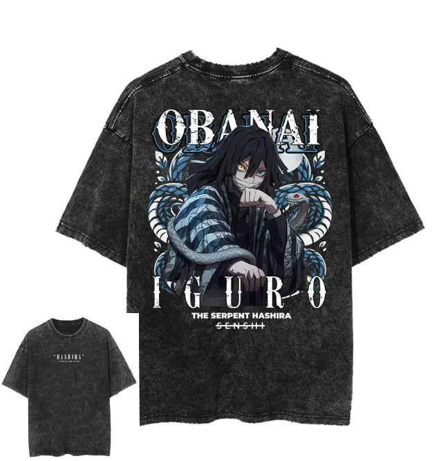 Anime Demon Slayer T Shirt Iguro Obanai