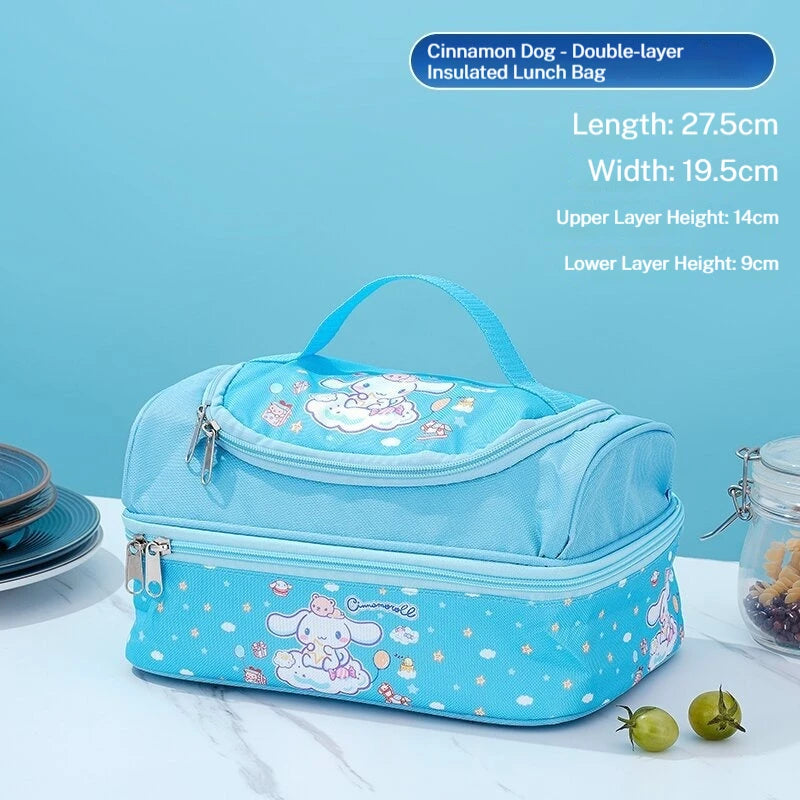 Double-Layer Insulated Handbag Waterproof Bento Bag