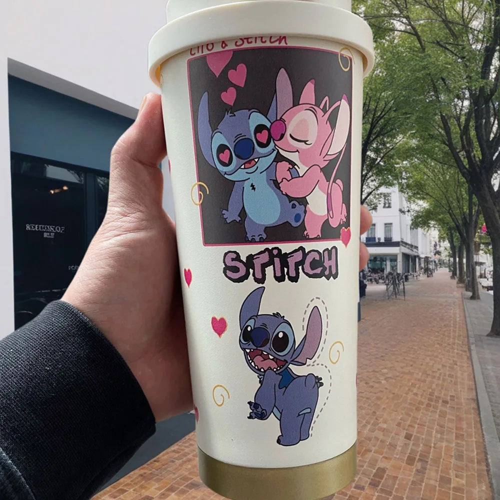 Stitch Straw Stainless Thermos Portable Cup