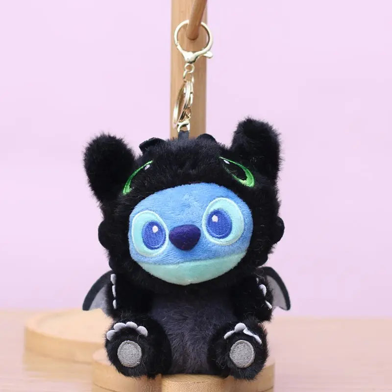 Black, White Bat Stitch Pendant Plush Toy