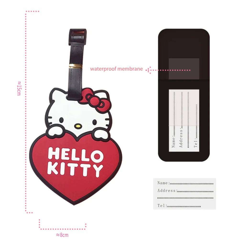 Kawaii Sanrio Luggage Tag Cute Cartoon Silica Suitcase Id Address Holder