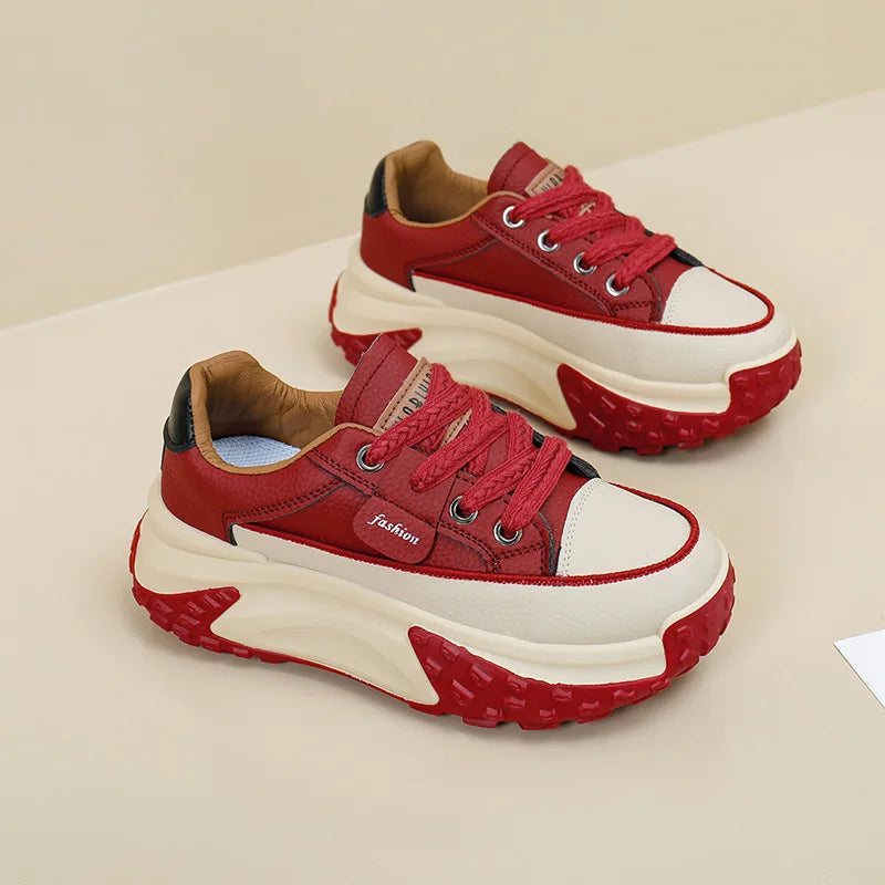 Fashion Mixed Colors Women's Vulcanize Shoes Thick-Soled Breathable Casual Shoes