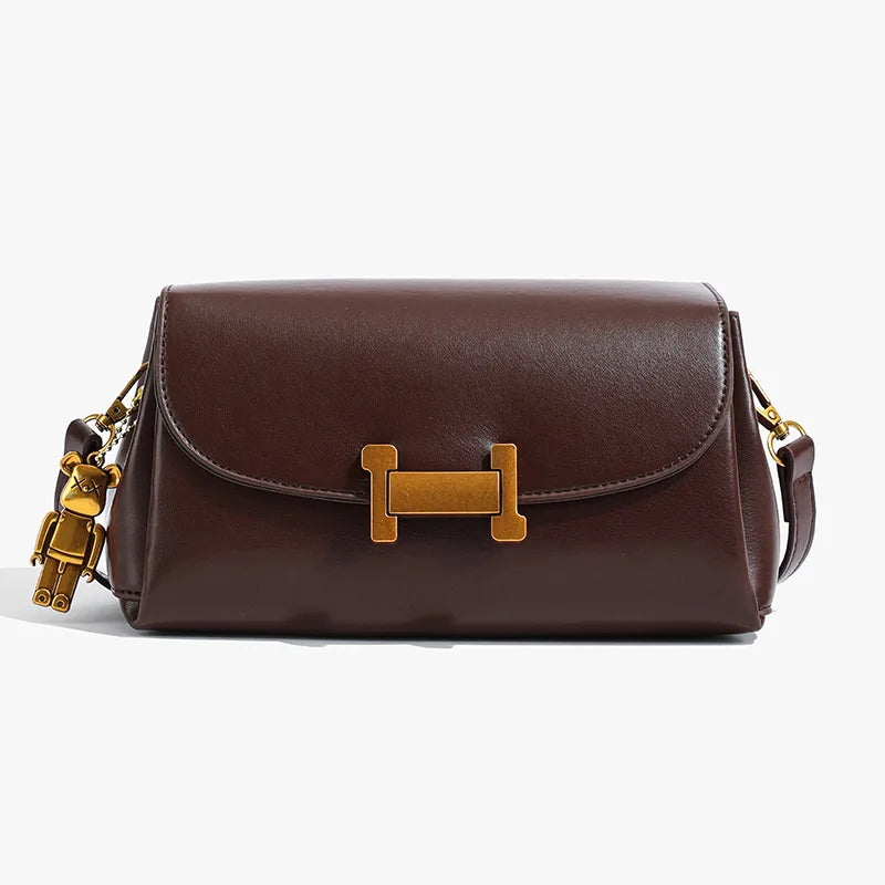 Simple and versatile small square bag, retro and stylish commuting crossbody bag
