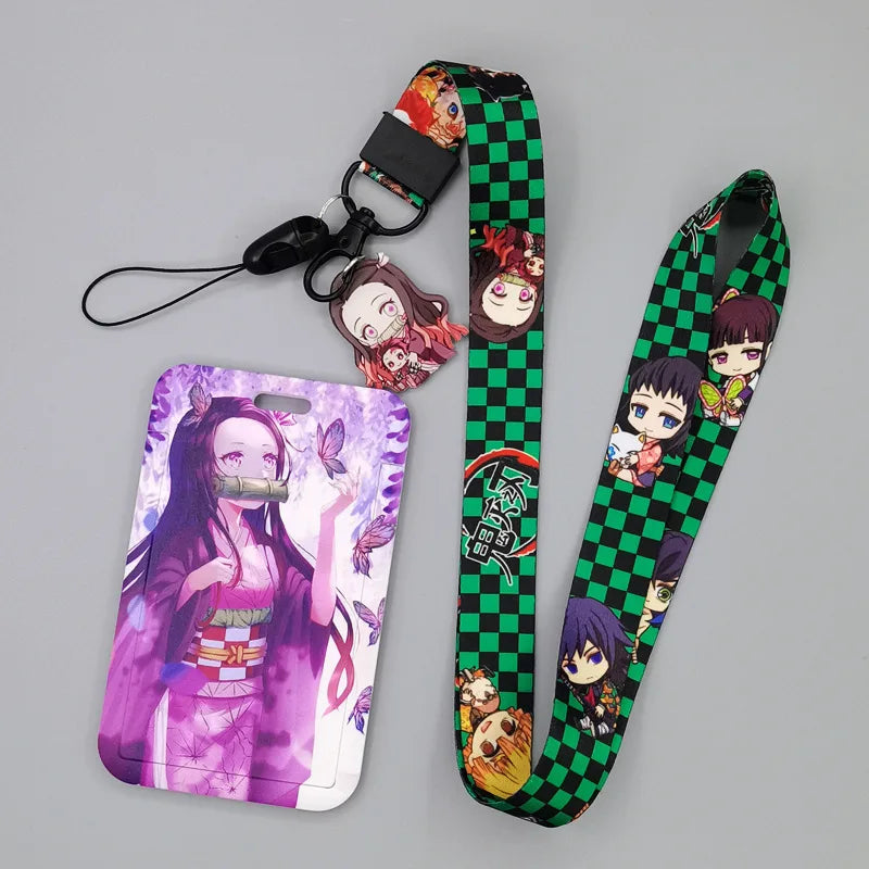Demon Slayer Anime Key Lanyard Cosplay Badge ID Cards