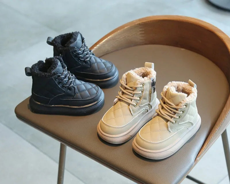 Autumn Winter Kids Boots Warm Plush Boots