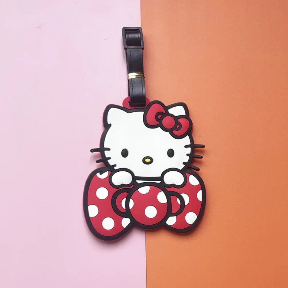 Kawaii Sanrio Luggage Tag Cute Cartoon Silica Suitcase Id Address Holder