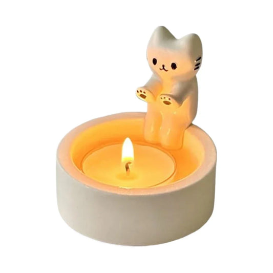 Kitten Candle Holder Cute Cat Candlestick Creative Aromatherapy Candle Holder Durable