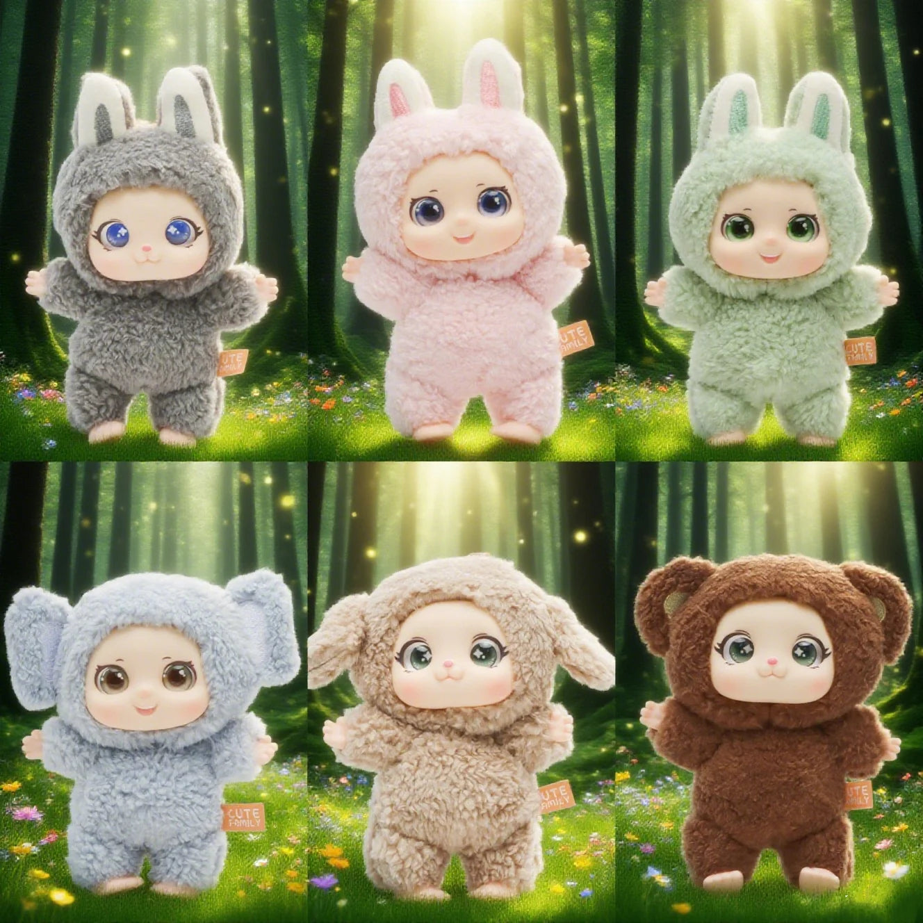 Cute and Fragrant Animals Vinyl Face Plush Kids Hang Bag