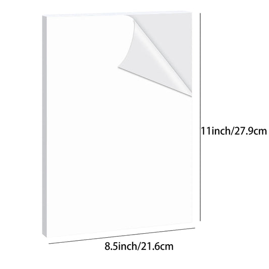 8.5x11 Inch Matte White Printable Vinyl Sticker Paper Self-Adhesive Inkjet Compatible