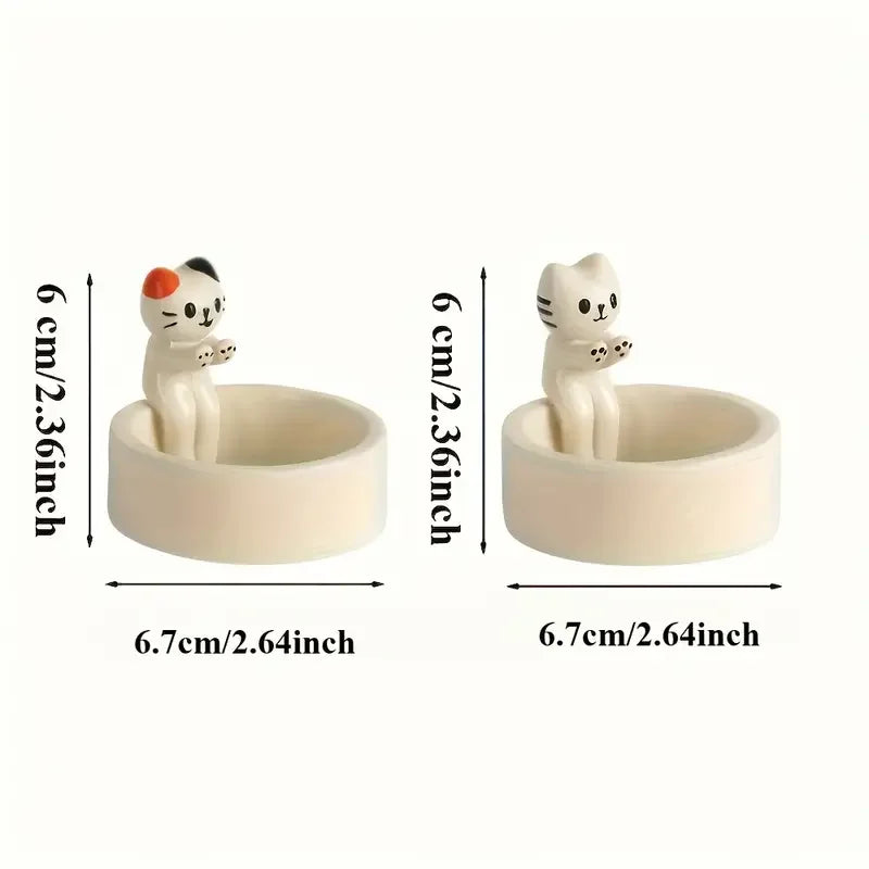 Kitten Candle Holder Cute Cat Candlestick Creative Aromatherapy Candle Holder Durable