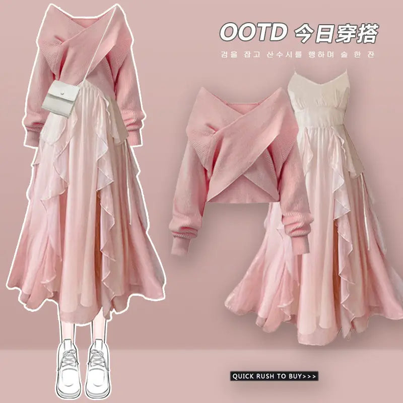 Elegant Women Dress Set Vacation Outfits