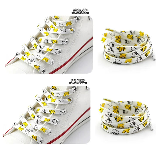 1 Pairs Snoopy Cartoon Shoelace 120Cm/150Cm