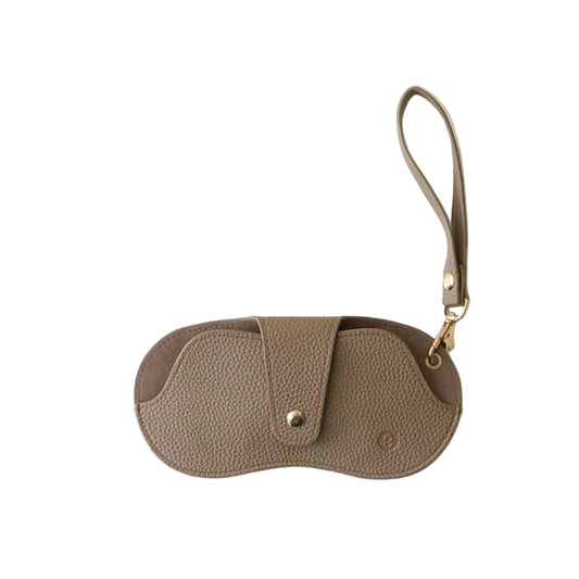 Soft Lychee Pattern PU Leather Glasses Bag Retro Sunglasses