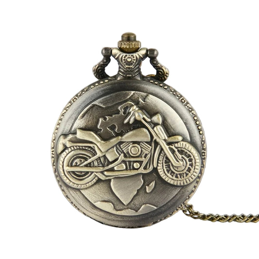 Vintage Motorcycle Quartz Pocket Watch - A Stylish Accessory Gift for the Modern Man