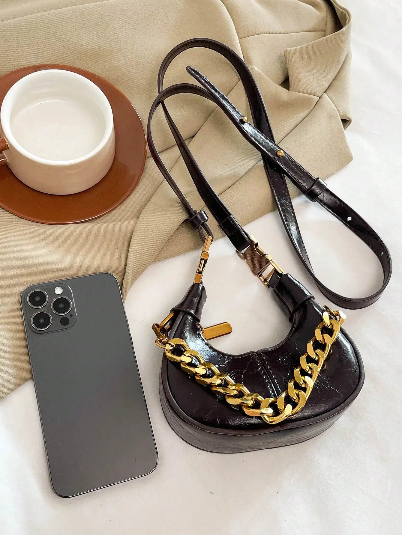 Small Handbag, Minimalist Stylish Texture Elegant Style Shoulder Bag