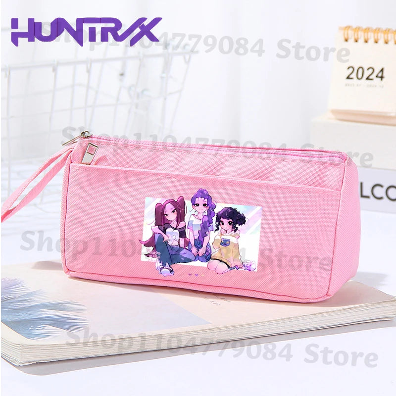K-pop Demon Hunters Pink Pencil Case for Students
