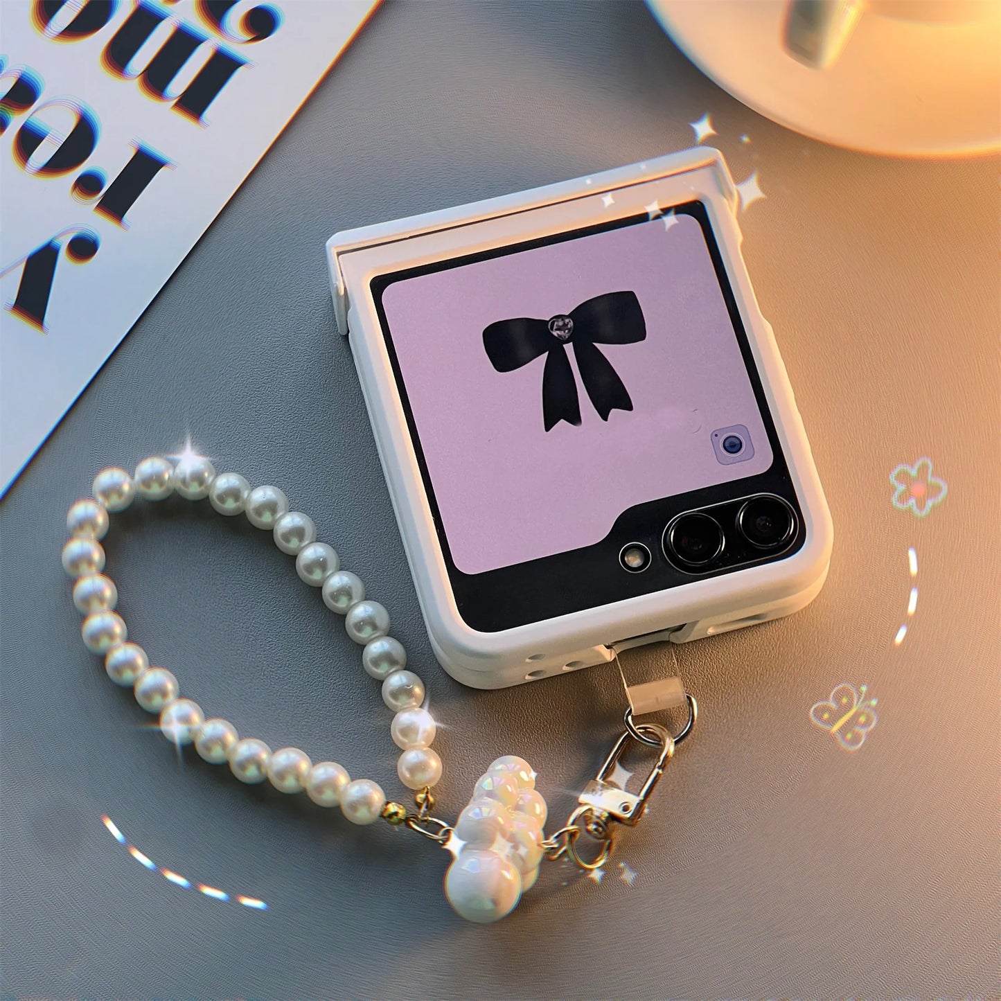 Pendant Pearl Bracelet Case for Samsung Galaxy Flip
