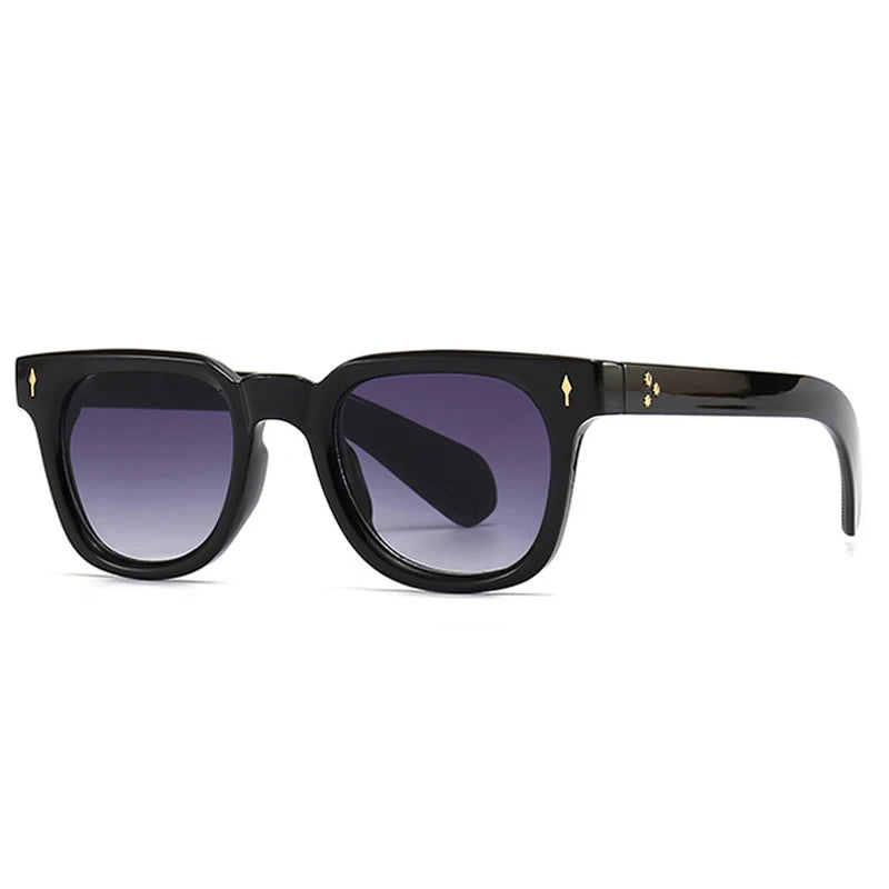 SHAUNA Retro Square Rivets Sunglasses Shades UV400