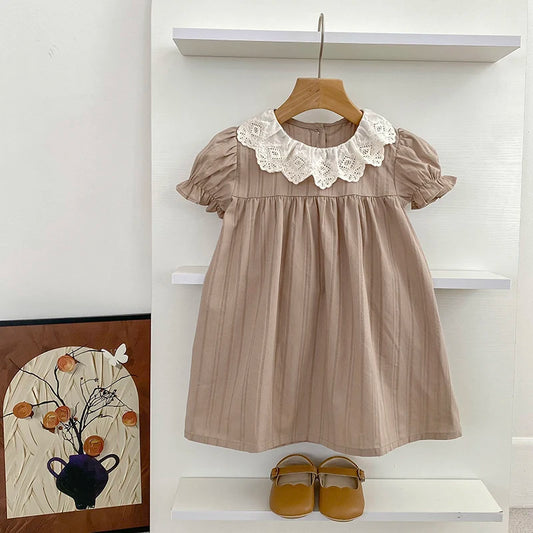 Baby Dress Summer Girls Sweet Lace Collar