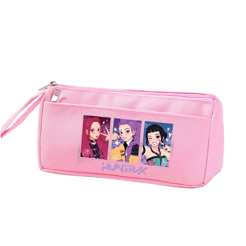 K-pop Demon Hunters Pink Pencil Case for Students