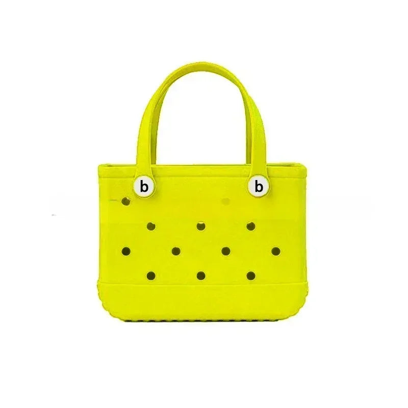 Small Beach Bag Tote Silicone Basket Waterproof Mini Jelly Handbag
