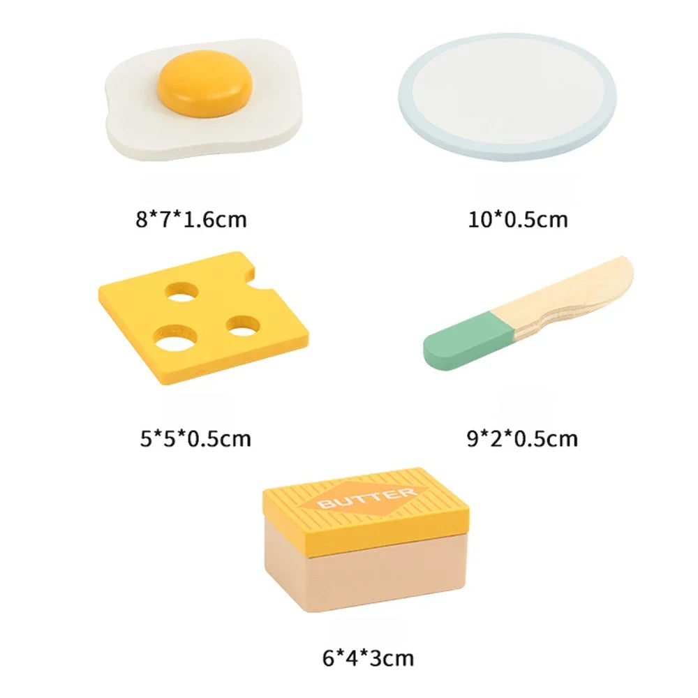 Wooden Toaster Toy Kids Bread